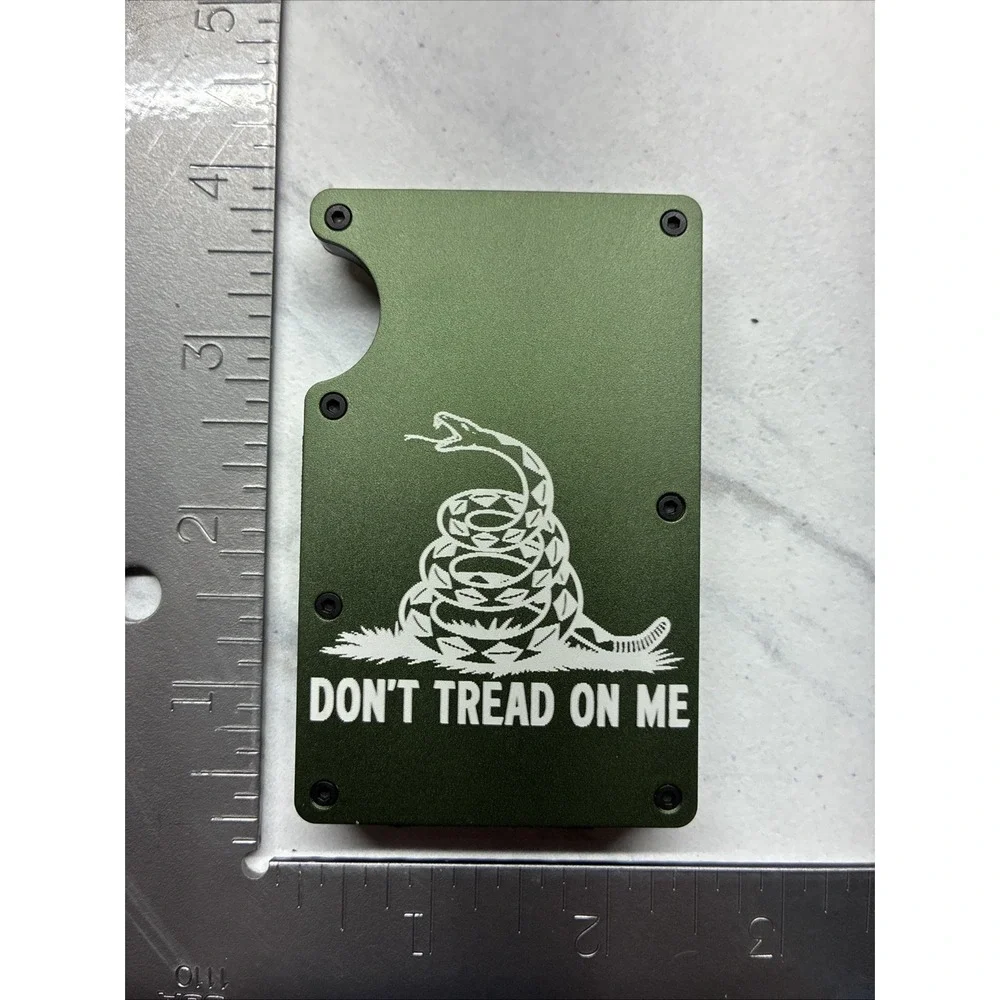 Metal Slim Don't Tread On Me Logo RFID Blocking Wallet